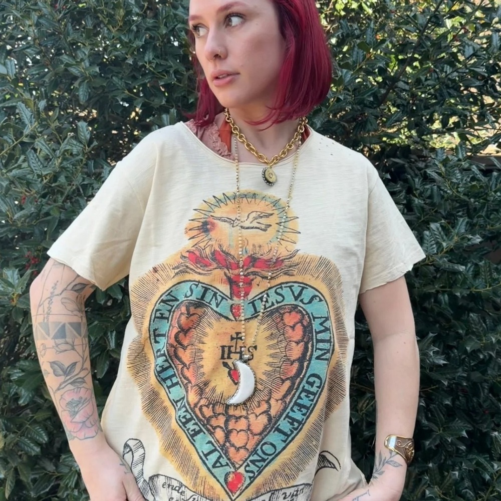 Jaded Gypsy Tee with Heart and Dove Design s/m - Picture 8 of 9